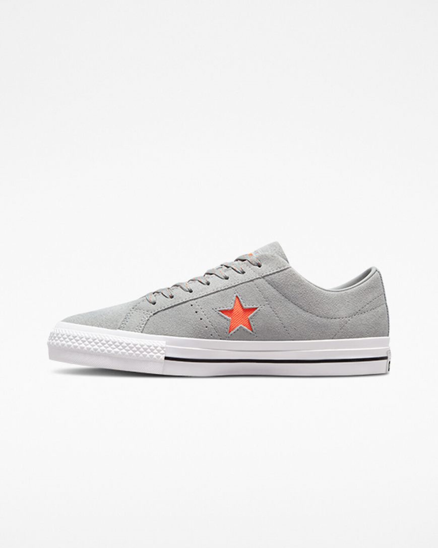 Men's Converse One Star Pro Skate Shoes Grey / Orange / White | AU 48156A